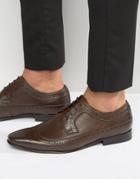 Frank Wright Brogue Wing Tip Shoes In Brown - Brown