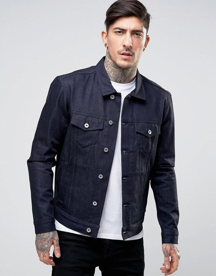 Edwin High Road Denim Jacket Unwashed - Navy