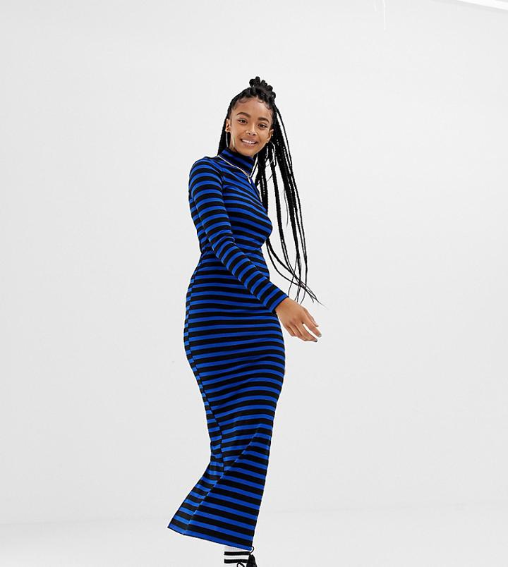 Collusion Maxi Bodycon Dress In Stripe - Multi