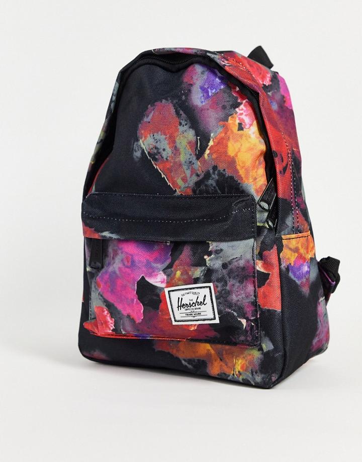 Herschel Mini Backpack In Floral Black-multi
