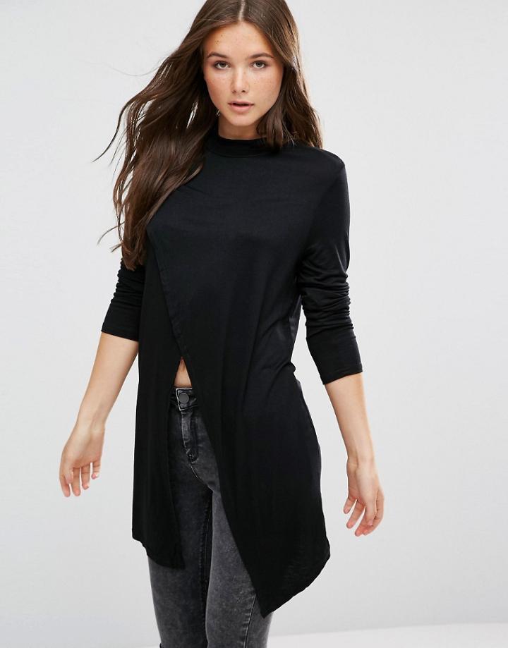 Brave Soul Wrap Top - Black
