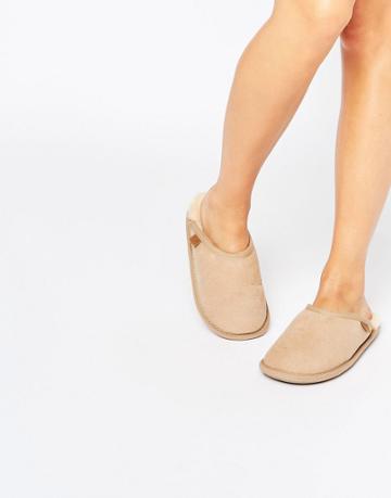 Just Sheepskin Mule Slippers - Beige