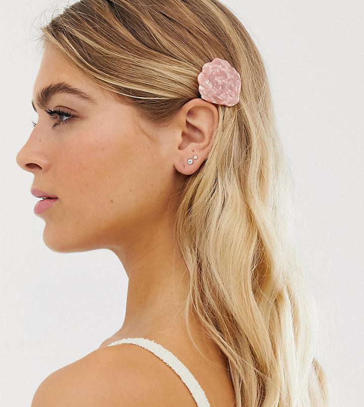 Orelia Pink Resin Shell Hair Clip - Pink