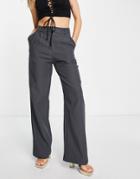 4th + Reckless Wide Leg Suit Pants In Gray