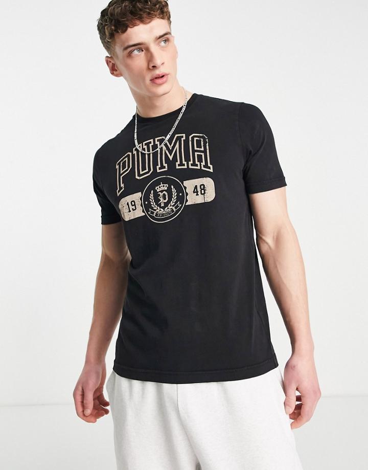 Puma Vintage Graphic T-shirt In Black