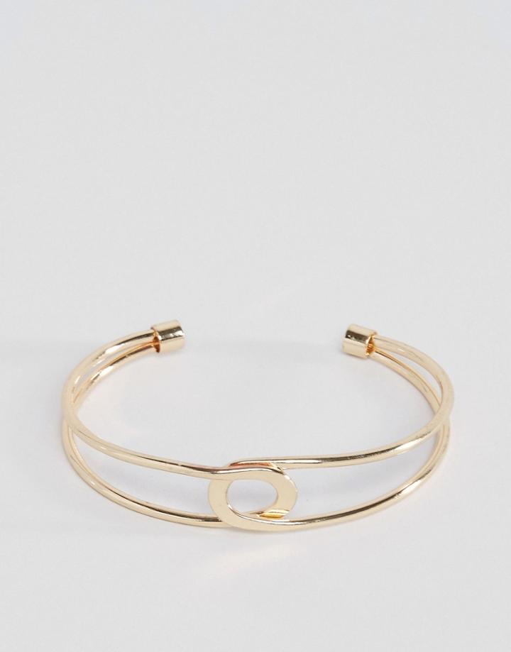 Ashiana Loop Detail Cuff Bracelet - Gold Brass