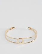 Ashiana Loop Detail Cuff Bracelet - Gold Brass
