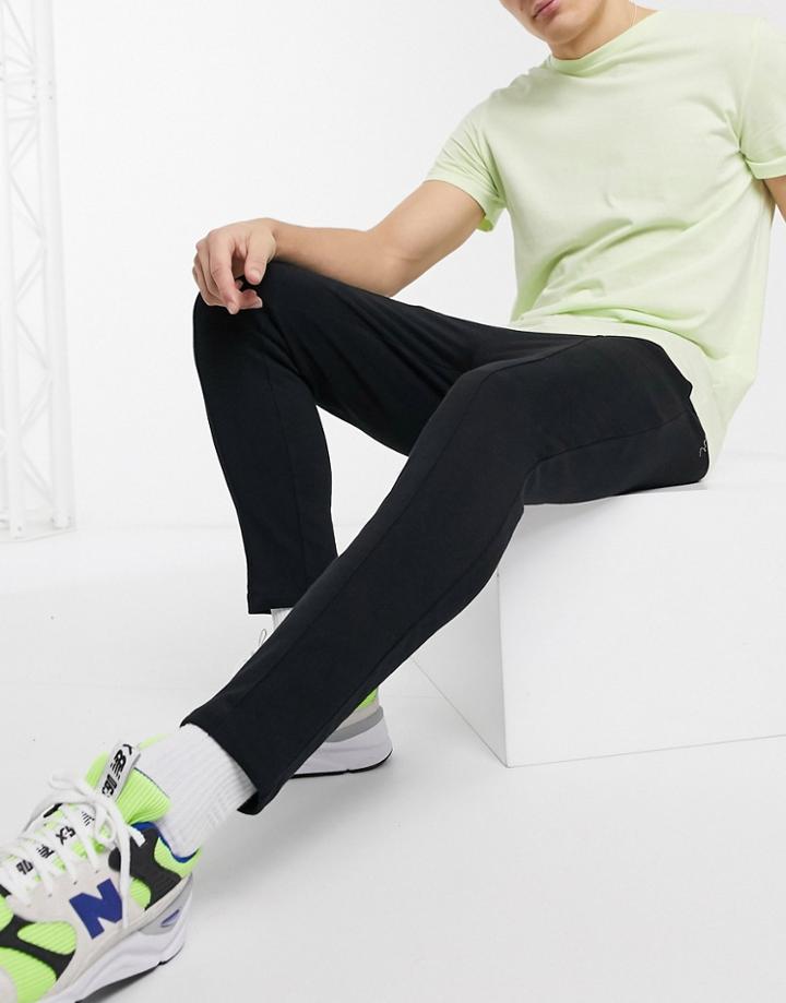 Asos Deisgn Organic Tapered Sweatpants With Pleats In Black