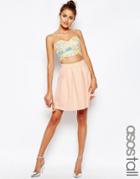 Asos Tall Scuba Mini Prom Skirt - Nude