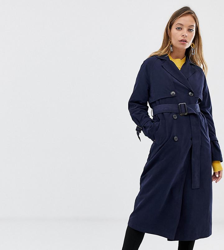 Vero Moda Petite Lightweight Trench Coat - Navy