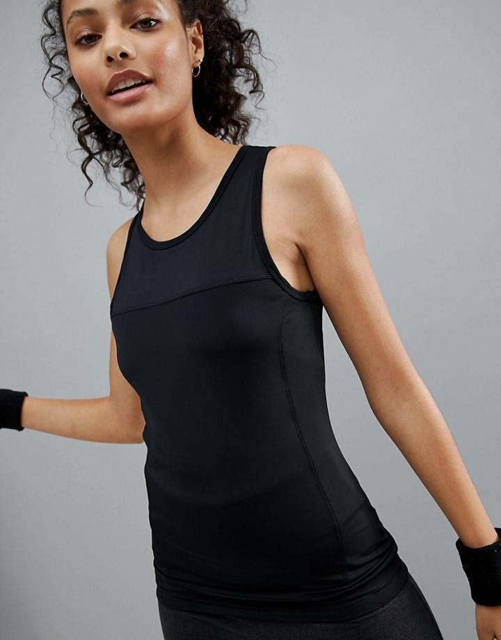 Asos 4505 Training Tank Top In Performance Jersey With Seam Detail - Black