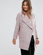 Lunik Oversized Tweed Coat - Pink