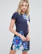 Oasis Floral Print Skater Dress - Multi