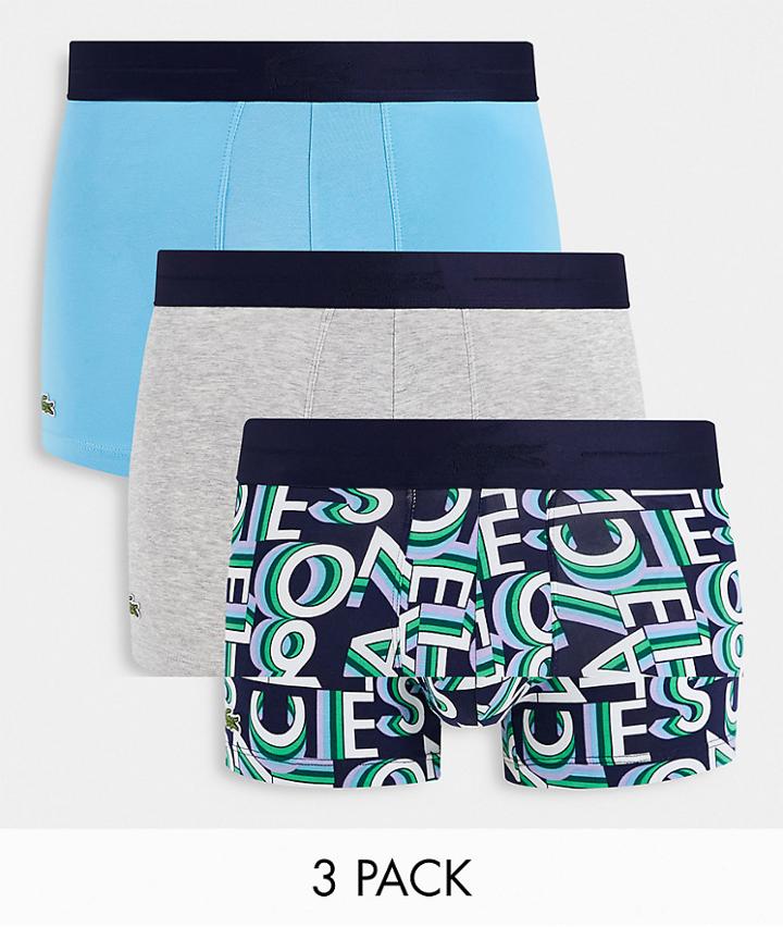 Lacoste 3 Pack Boxer Shorts In Multi