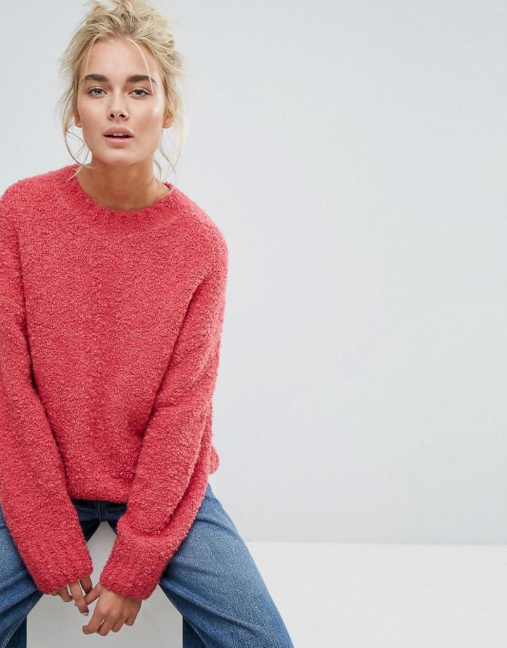 Weekday Boiled Wool Knit Sweater - Pink