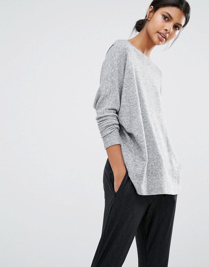 Y.a.s Jenna Wrap Top - Gray Melange