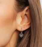 Kingsley Ryan 10mm Hoop Earrings With Heart Drop In Sterling Silver