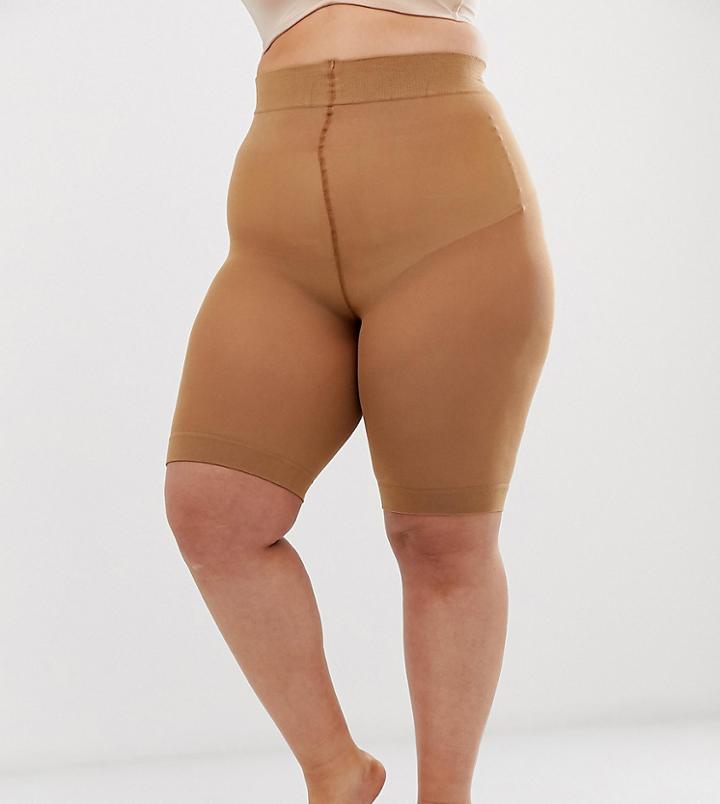 Asos Design Curve Anti-chafing Shorts-beige