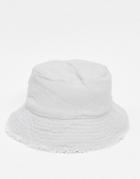 Asos Design Canvas Bucket Hat In Gray-grey