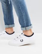 Fred Perry Kendrick Cross Strap Canvas Sneakers In White - White