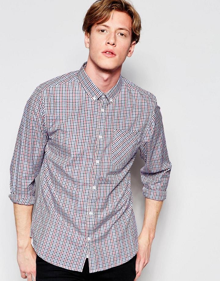 D-struct Short Checked Shirt - Black