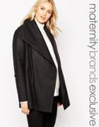Isabella Oliver Funnel Neck Coat With Waist Tie - Gray