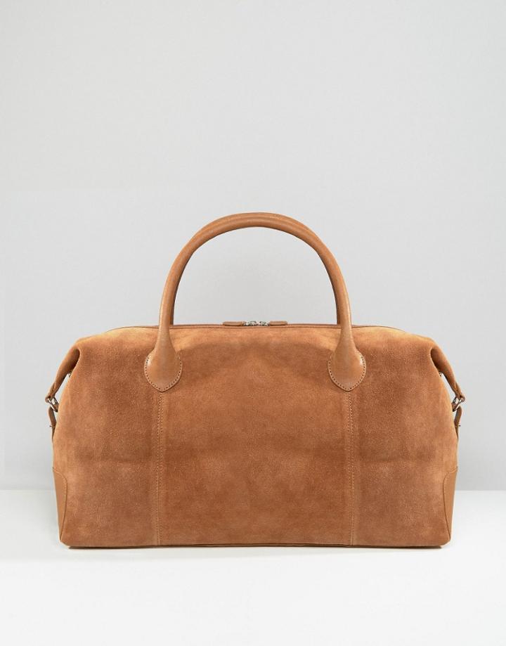 Asos Leather And Suede Carryall In Tan - Tan
