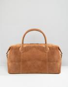 Asos Leather And Suede Carryall In Tan - Tan