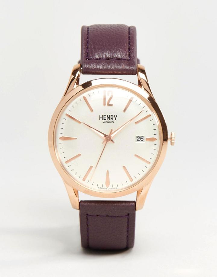 Henry London Purple Hampstead Watch Hl39-s-0082 - Purple