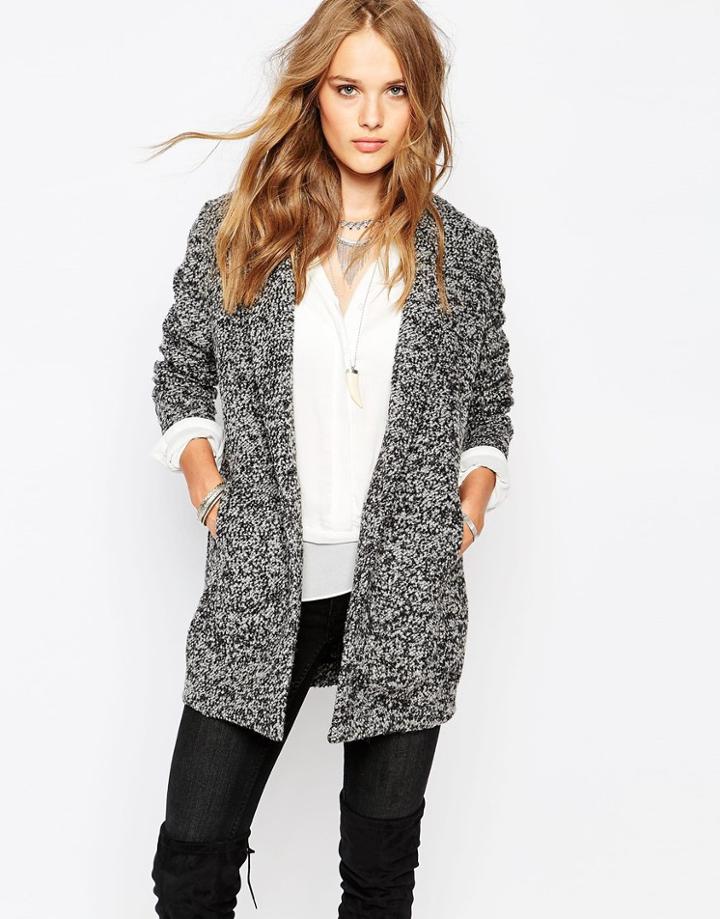 Suncoo Eloi Coat In Melange - Gris