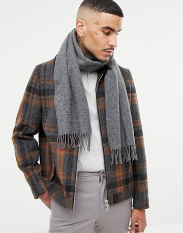 Glen Lossie Lambswool Scarf - Gray