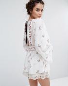 Endless Rose Floral Printed Top With Open Back - Multi