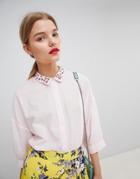 Essentiel Antwerp Shirt With Embellished Collar - Pink