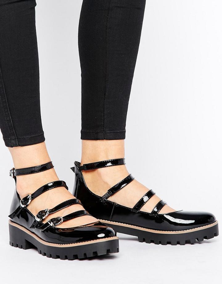 Asos Maverick Chunky Flat Shoes - Black