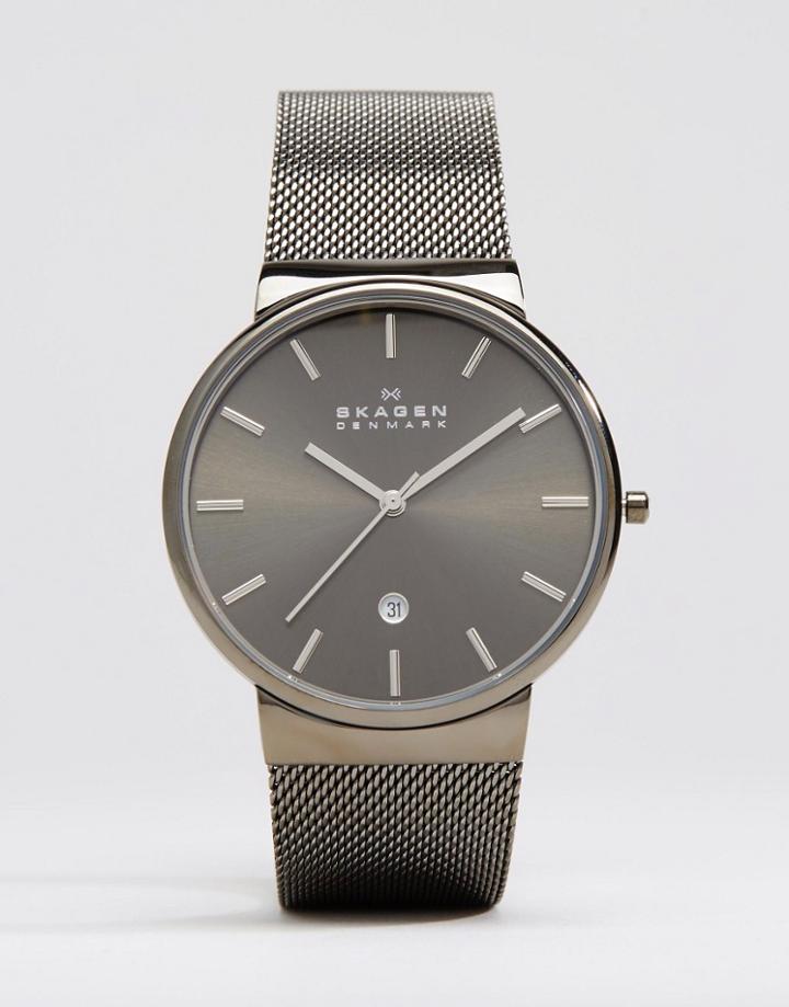 Skagen Ancher Mesh Strap Watch In Gunmetal 40mm - Gray
