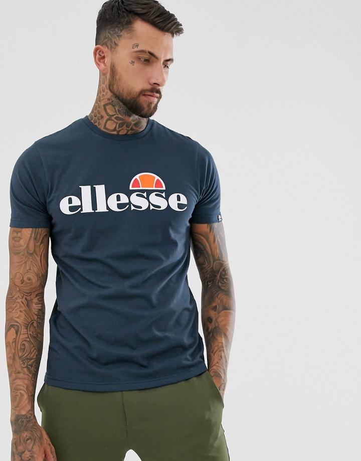Ellesse Prado T-shirt With Large Logo In Navy - Navy