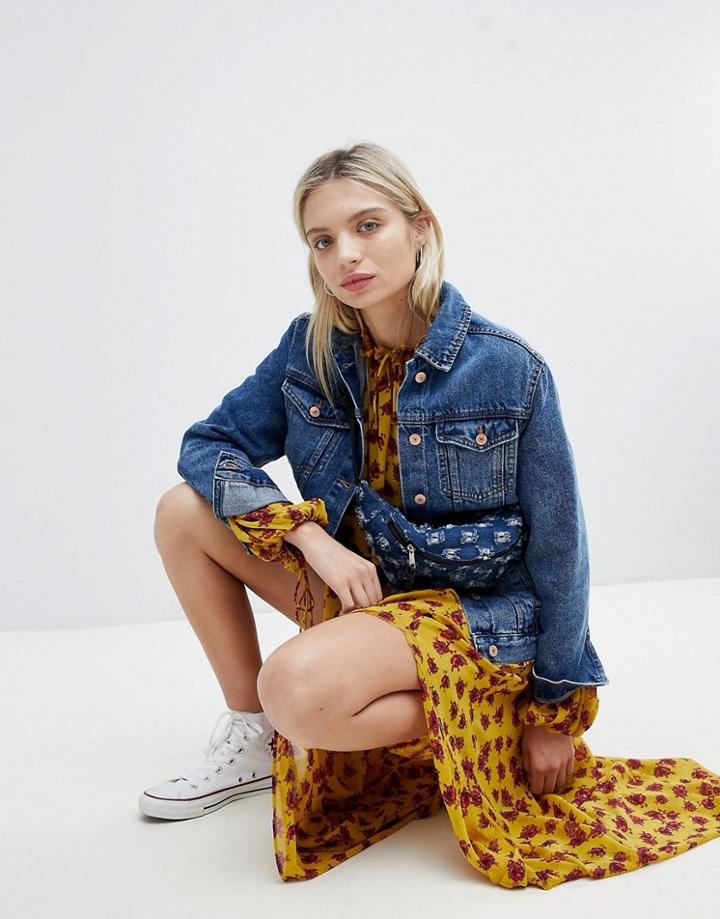 New Look Oversized Denim Jacket - Blue