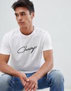New Look T-shirt With Champ Print In White - White