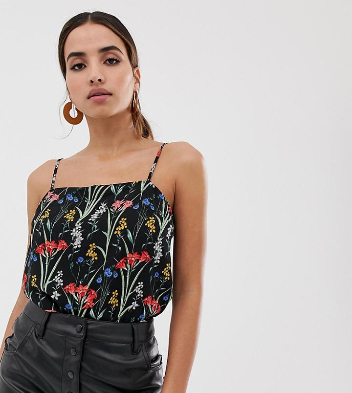 Oasis Square Neck Cami In Floral Print - Multi