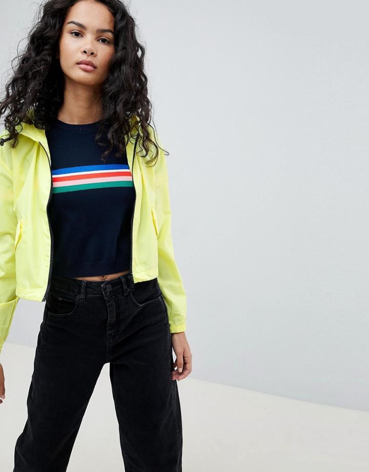 Brave Soul Jade Crop Rain Trench - Yellow