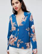 Vila Floral Blouse - Gray