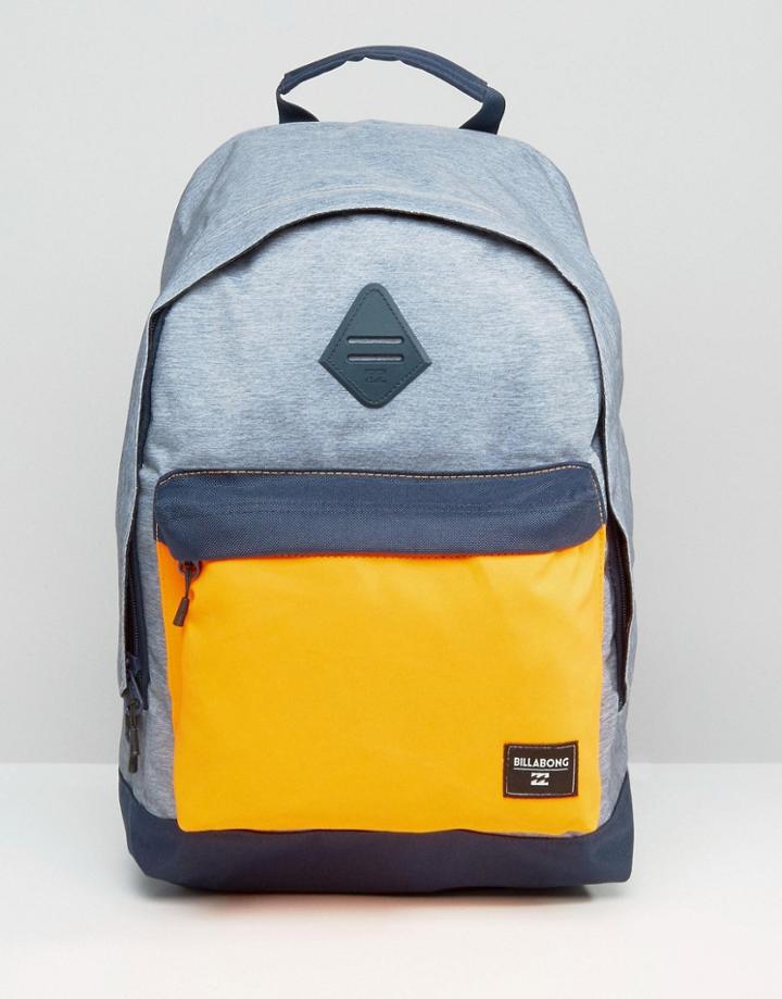 Billabong All Day Backpack In Charcoal And Orange - Gray