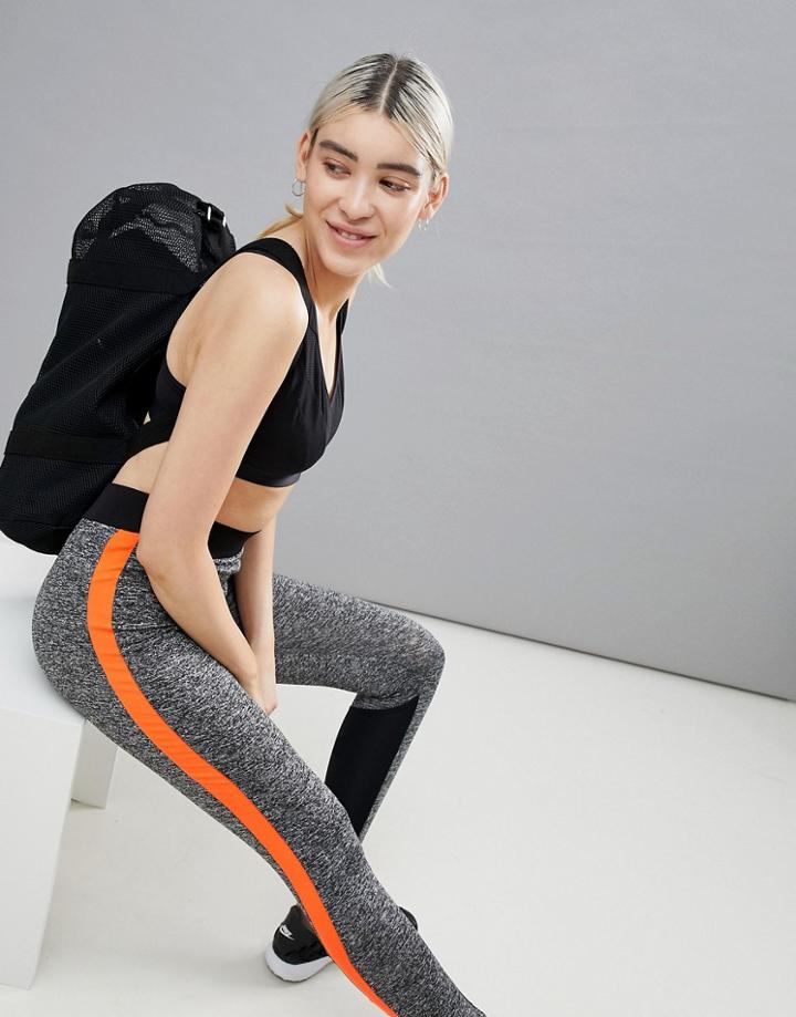 Missguided Side Stripe Gym Leggings - Gray