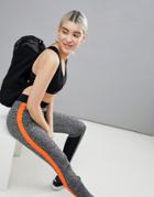 Missguided Side Stripe Gym Leggings - Gray