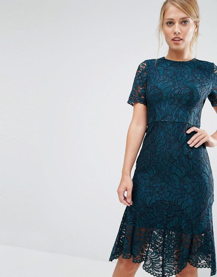 Coast Linera Lace Dress - Green