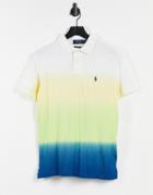 Polo Ralph Lauren Player Logo Dip Dye Pique Polo In Bright Navy Multi