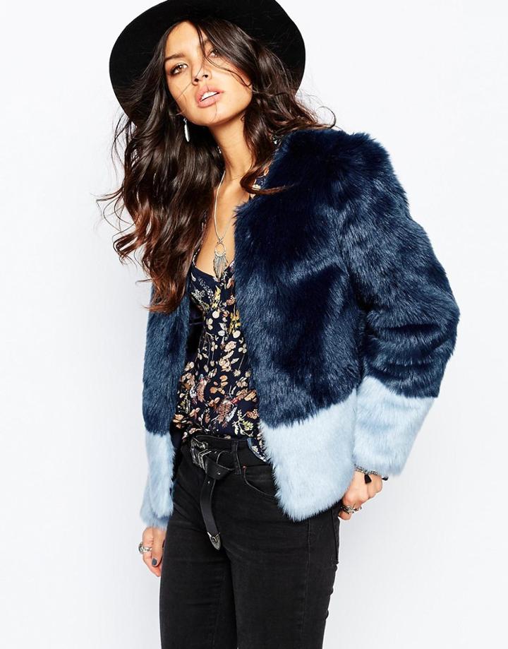 Unreal Fur Fire And Ice Jacket - Navy And Blue