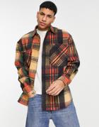 Topman Fleece Plaid Overshirt-multi