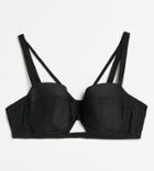 Wolf & Whistle Curve Exclusive Cut Out Caged Bikini Top In Black