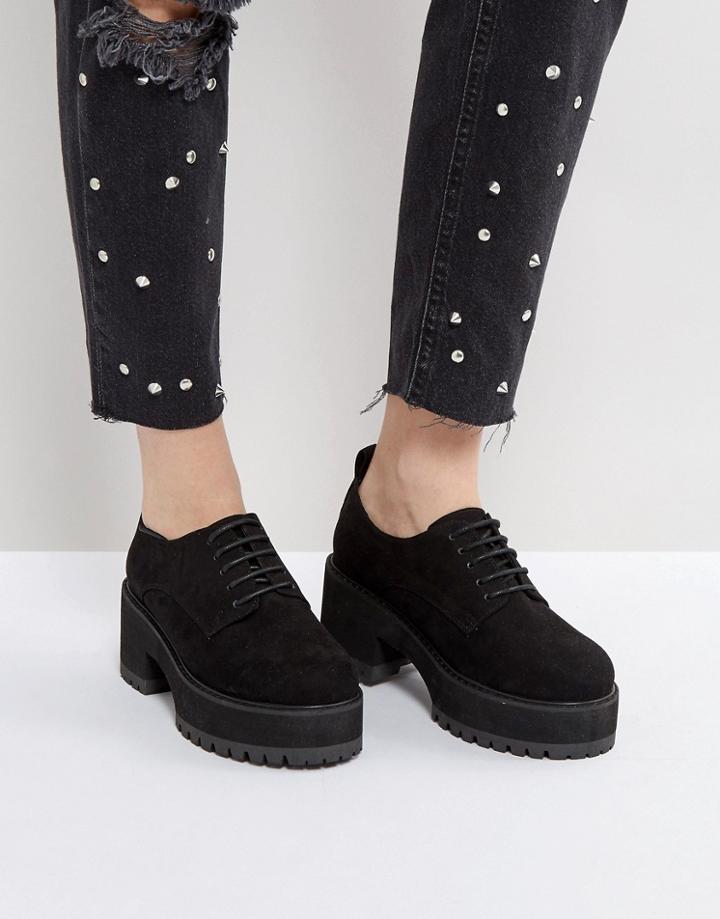 Asos Omega Chunky Lace Up Heels - Black